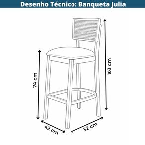 Banqueta Julia Alta Nacional Moveis -3-